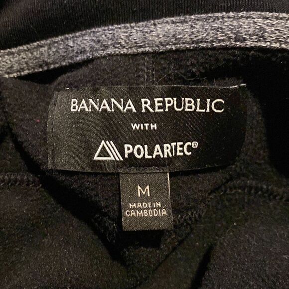 Banana Republic Medium Quartet Zip Up Black Sweater Polartec - Picture 6 of 7